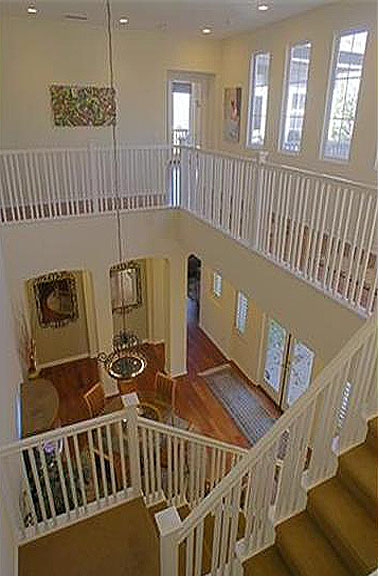 Valencia Woodlands Garland Tract home plan 1 upstairs looking down