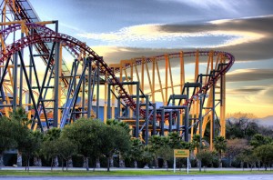 Valencia Magic Mountain single roller coaster