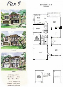 Valencia Bridgeport The Island Tract Homes Plan 3 first floor floor plan