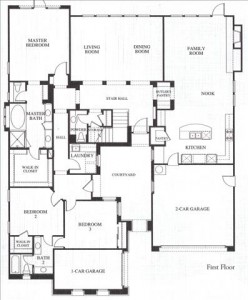 Valencia Westridge Emerald Tract Residence 1 Floor Plan first floor
