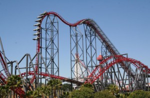 Valencia Six Flags Magic Mountain roller coaster