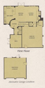 Valencia Woodlands Carmelita Tract home Plan 3 first floor floor plan