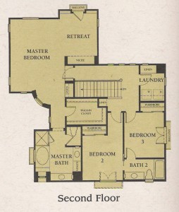 Valencia Woodlands Carmelita Tract home Plan 3 second floor floor plan