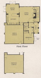 Valencia Woodlands Carmelita Tract home Plan 4 first floor floor plan