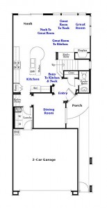 Valencia Westridge Bella Ventana Tract Residence 3 Floor Plan first floor