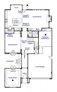 Valencia Westridge Montanya Tract Residence 2 Floor Plan first floor