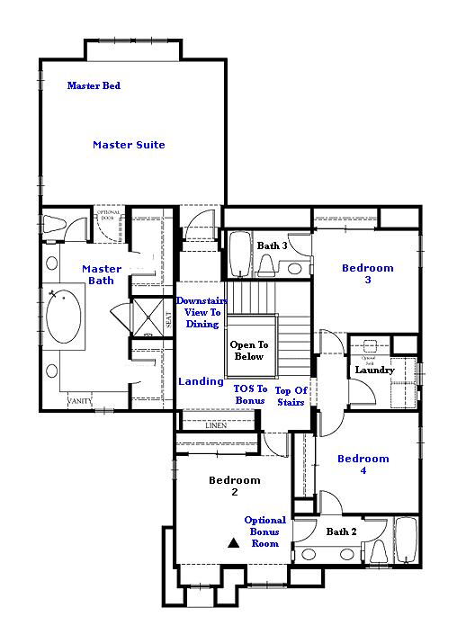 Valencia Westridge Montanya Tract Residence 2 Floor Plan second floor