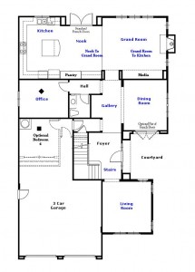 Valencia Westridge Montanya Tract Residence 3 Floor Plan first floor