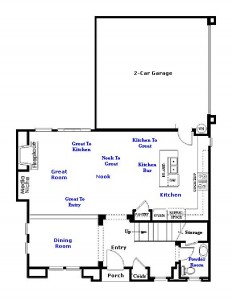 Valencia Westridge San Abella Tract Residence 1 Floor Plan first floor