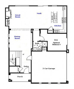 Valencia Westridge San Abella Tract Residence 2 Floor Plan first floor