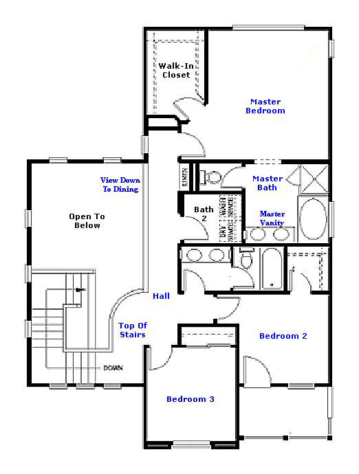 Valencia Westridge San Abella Tract Residence 2 Floor Plan second floor