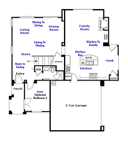 Valencia Westridge San Abella Tract Residence 4 Floor Plan first floor