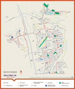 Paseo system map for Valencia Ca paseos - South map